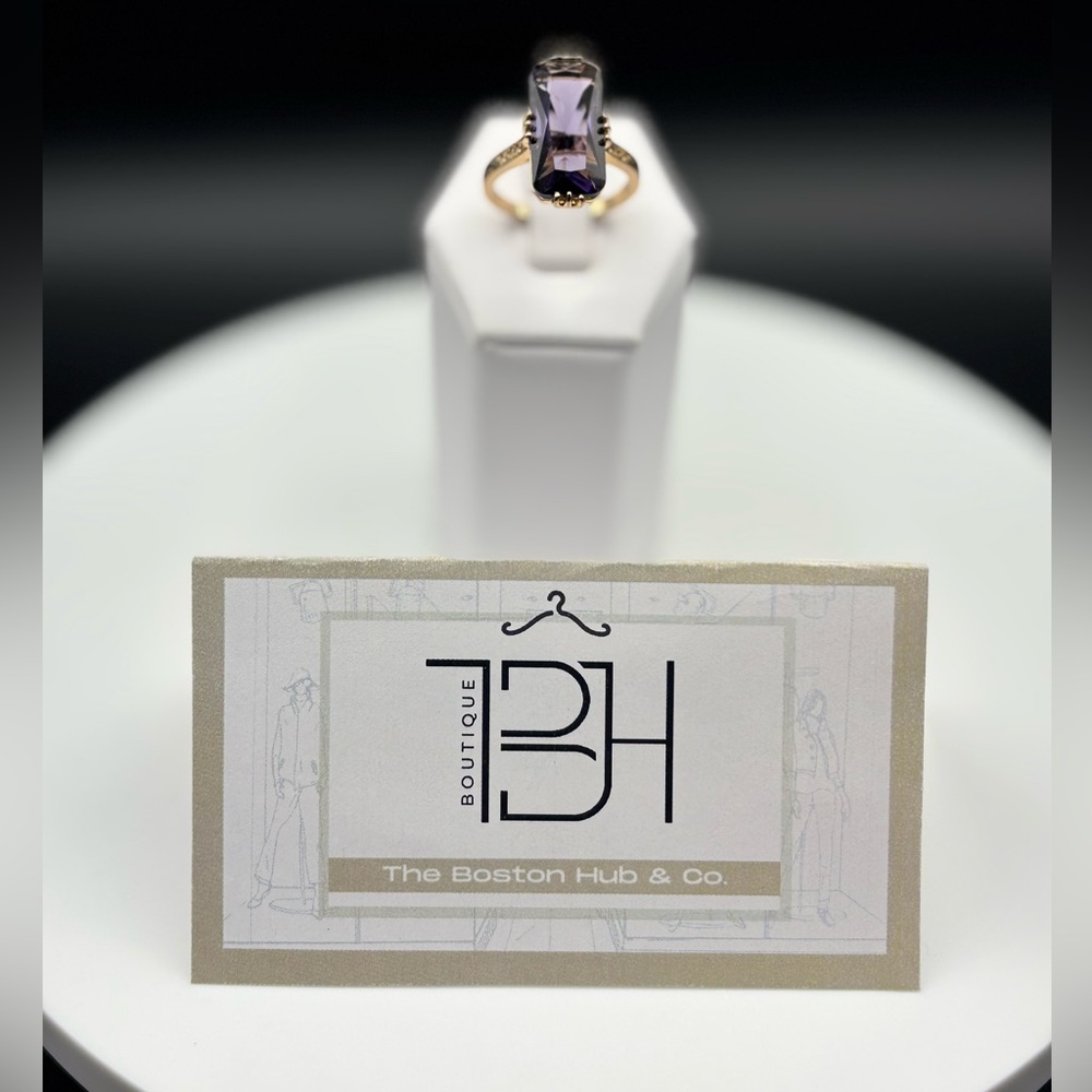 ❣️NEW Unique RING Sterling Silver Amethyst CZ held by animal claws shaped Size 9